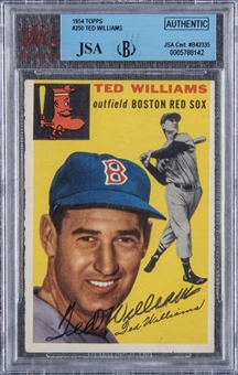 1954 Topps #250 Ted Williams Signed Card – BVG/JSA Authentic